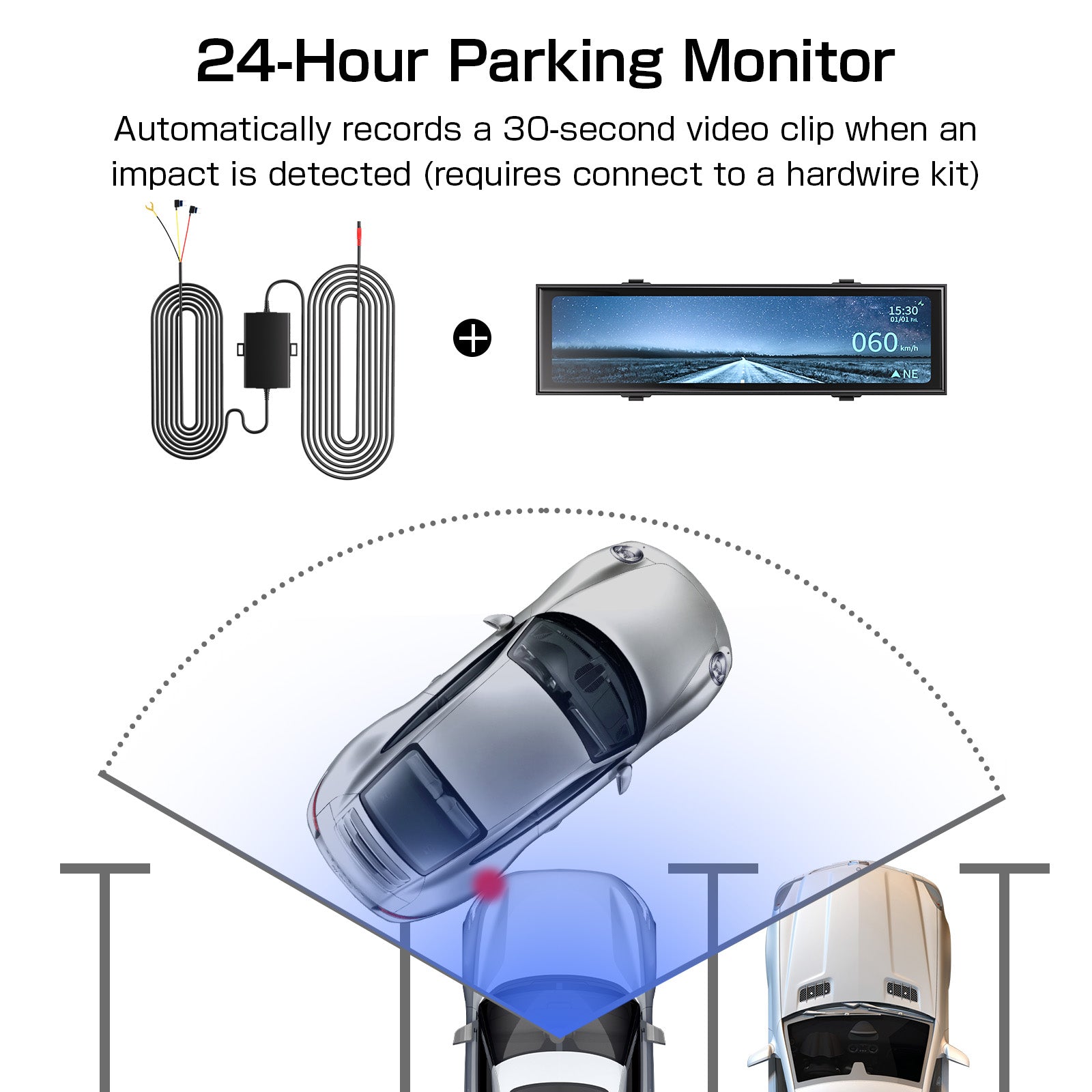 用於停車監控的硬線套件 AKY-V720S 和 AKY-NV-X