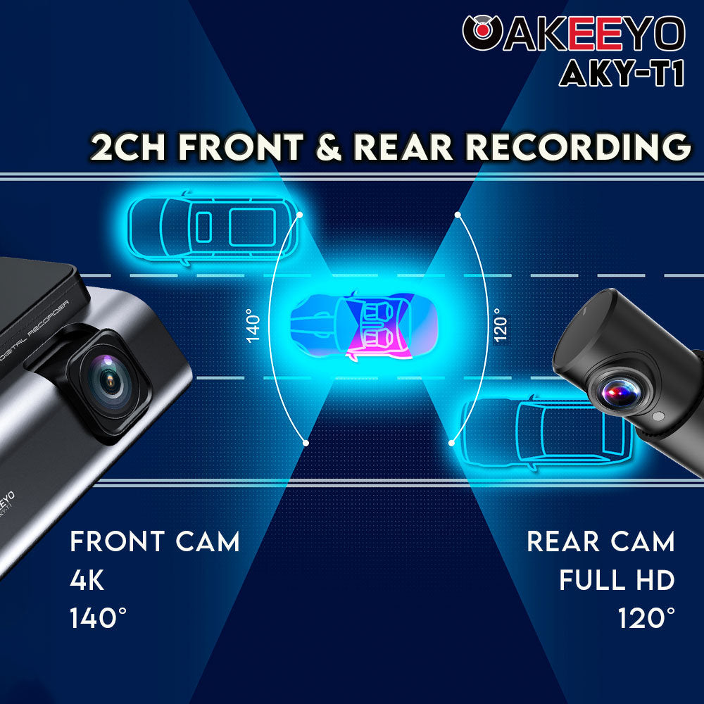 AKY-T1 4k Ultra HD 3-inch Compact Dash Cam