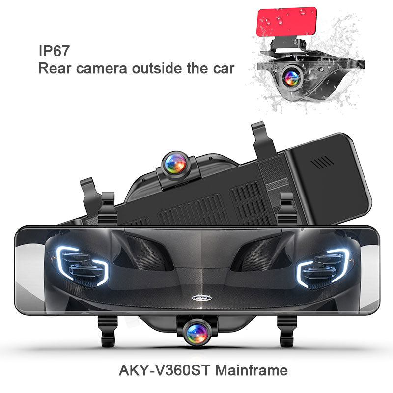 360° Mirror Dashcam with 12” IPS Touch Screen｜AKY-V360S