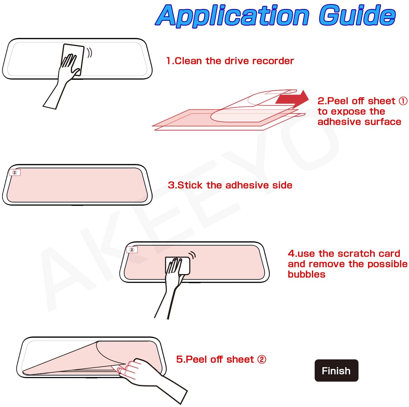 Anti Glare Screen Protector For 12inches Mirror Dash Cam (3-Pack)