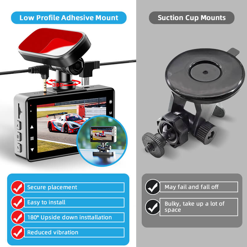 3" touchscreen 1440p en 1080p dashcam met flip-functie｜AKY-E1